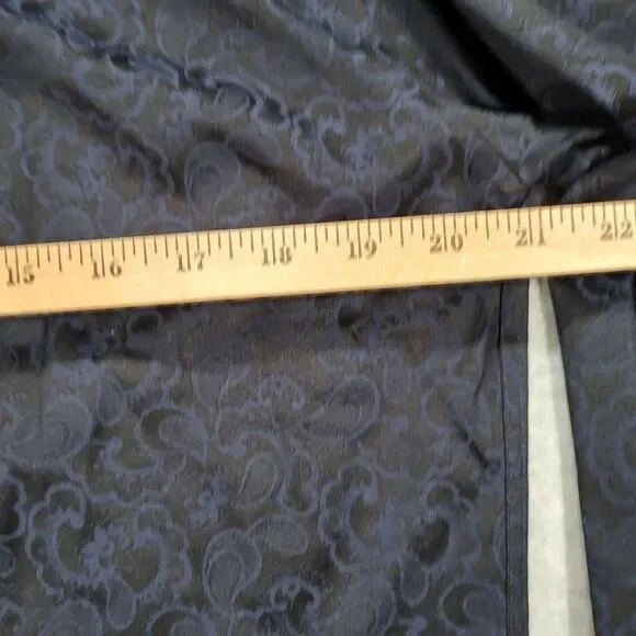 Luchiano Visconti Black Men's Small Navy on Black Long Sleeve Paisley Shirt - Picture 7 of 9